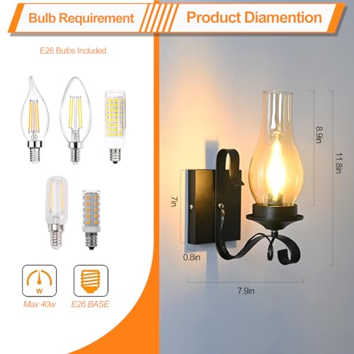 Rustic Wall Sconces (4 Pack)