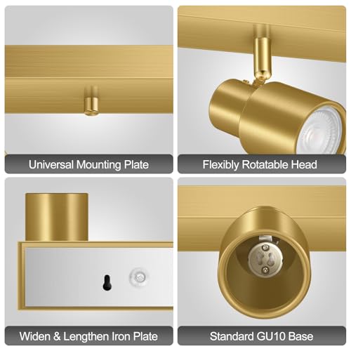 Plug in Track Lighting (Gold / 23" 4-Light Track Lighting)
