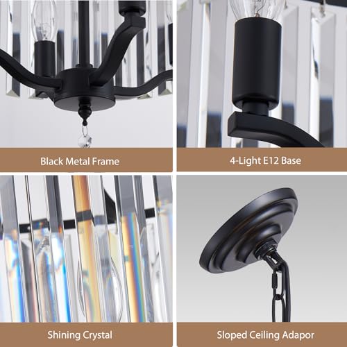 Black Crystal Chandeliers for Dining Room (169-Black)