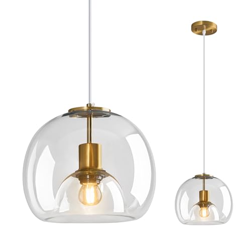 Clear Glass Pendant Light Kitchen Island (Clear(9.84 in) / 1-Pack)