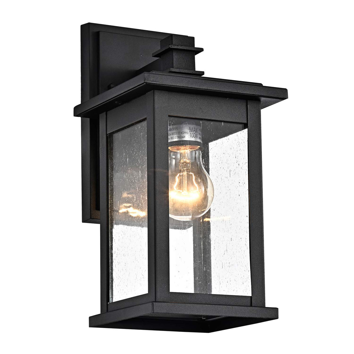 12 Inch Matte Black Modern Farmhouse Outdoor Wall Lantern 1 Pack (Black / 2 Pack H12")