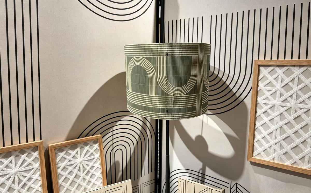 Modern lamp Shade Bamboo Material Art Deco 11.8 * 9.05Inch (Green & Arch Mix)