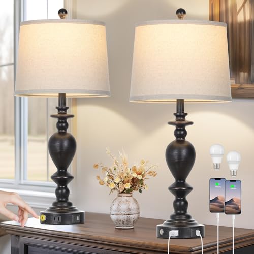 29" Tall Farmhouse Table Lamp for Living Room Side Table