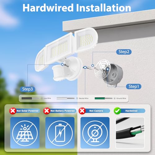 150W Motion Sensor Lights Outdoor for Outside (White)