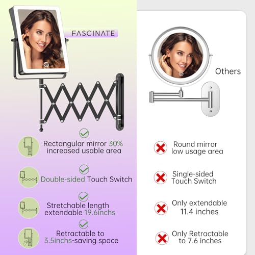 5000mAh Rechargeable Wall Mounted Makeup Mirror
