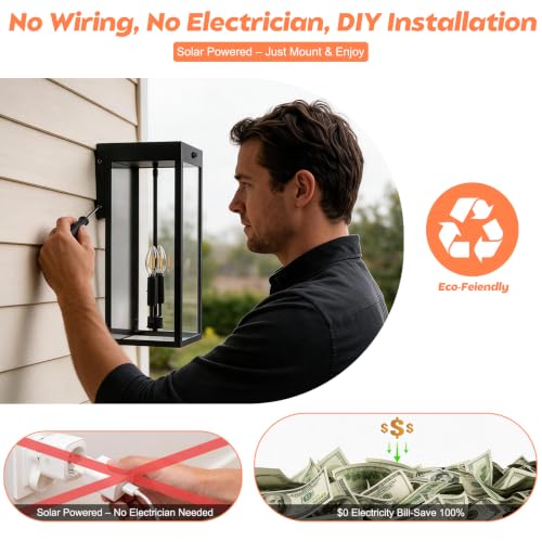 20 Inch Extra Large Solar Lanterns with Motion Sensor Solar Lights Outdoor (20in)