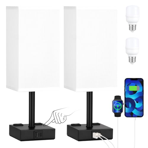 Set of 2 Touch Lamps with USB