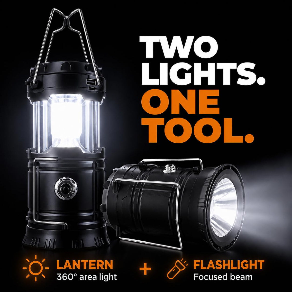 Solar LED Camping Lantern (4 Pack / Solar (300 Lumens))