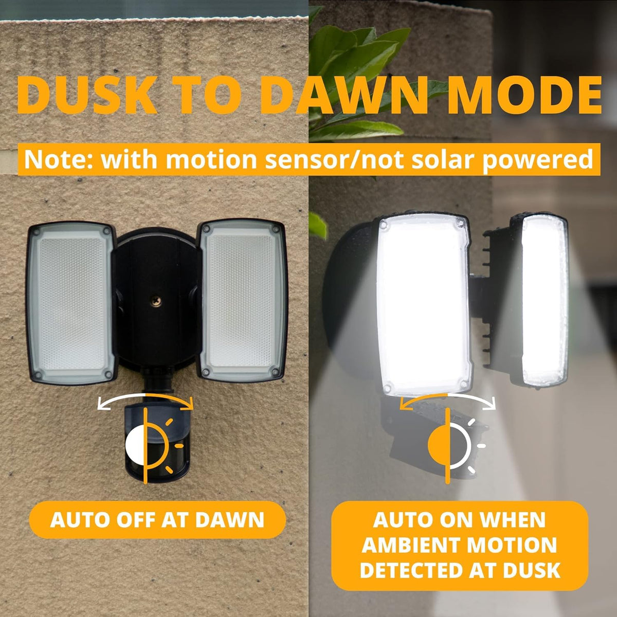 19W LED Flood Light Motion Sensor Outdoor (Black / 1pack)
