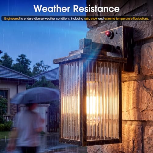 Motion Sensor Wall Light (Black Brush Gold / 10.6''-1 Pack)