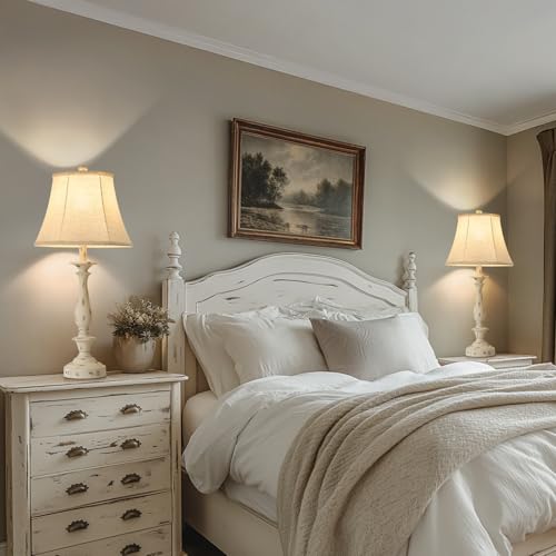 28.5'' Farmhouse Table Lamp Set of 2 (Distressed White / 28.5'')