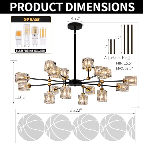 Sputnik Crystal Chandelier with 16 (Black / 16-Light)