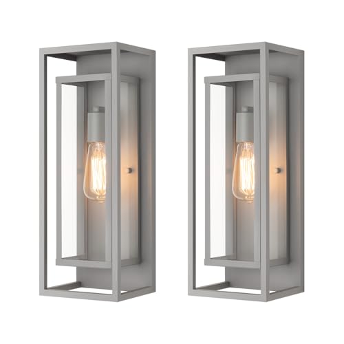 18" Modern Outdoor Porch Wall Light (Matte Gray / 18-inch)