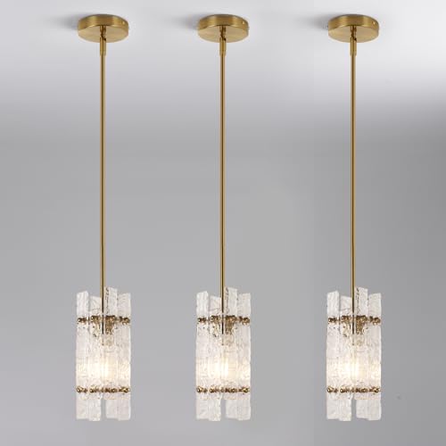 Gold Crystal Pendant Light for Kitchen Island
