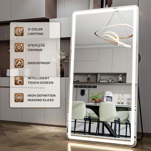 76"x 34" Full Length Mirror with Lights (76"L x 34"W)