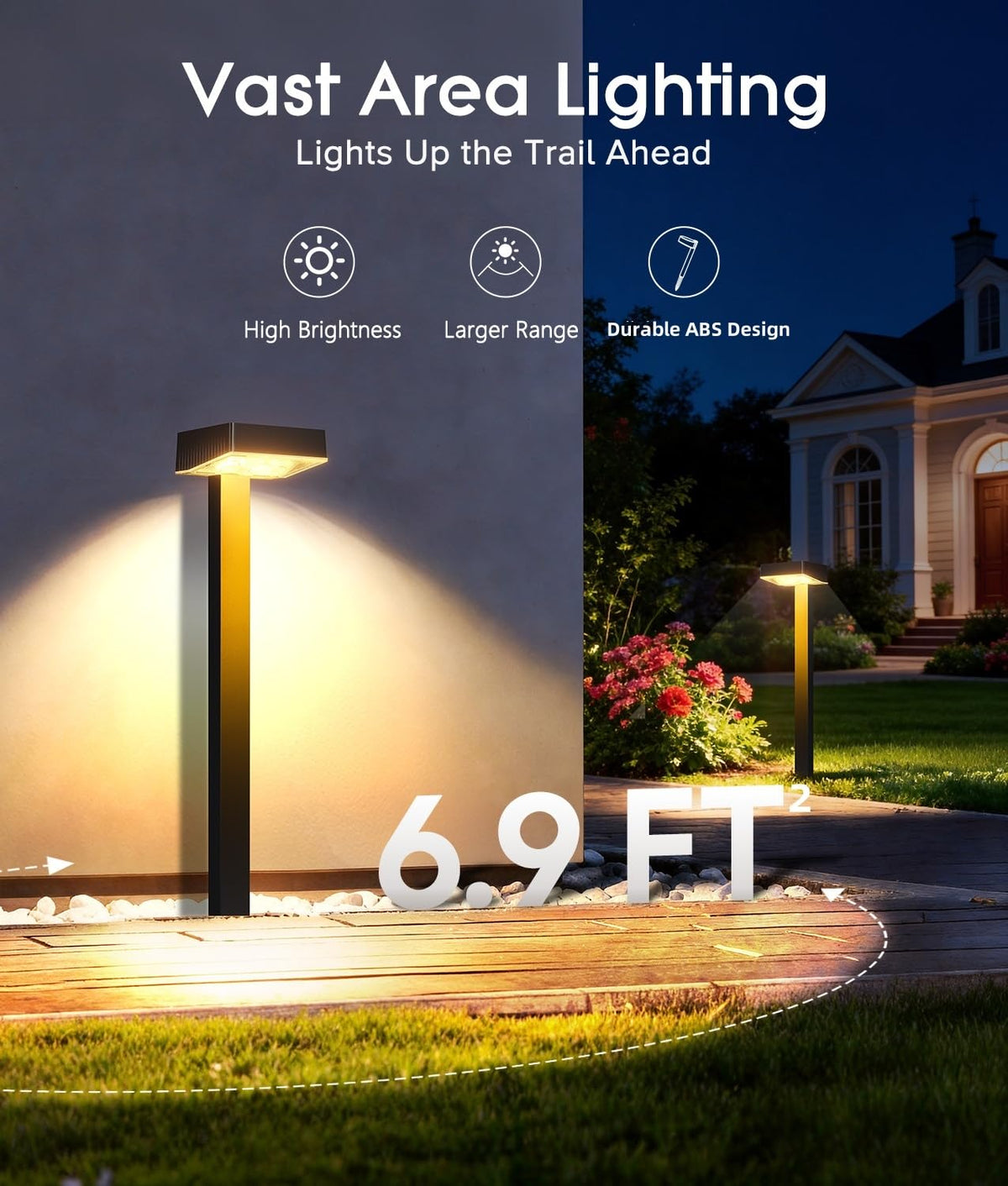 Solar Pathway Lights Outdoor (Warm White / 4 Pack)