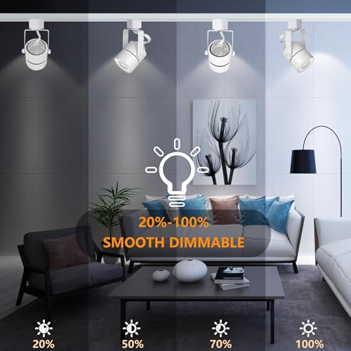 Track Lighting with GU10 3CCT Dimmable Replaceable Bulbs White 8 Heads (White)
