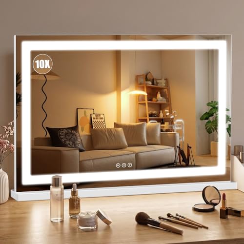 Vanity Mirror with Lights 32"x20" (White / 32"L x 20"W)