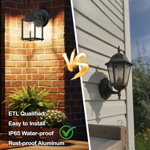 Outdoor Wall Light Fixture (Black / 1-pack)