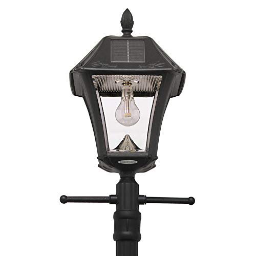 Baytown II Bulb Solar Lamp Post Light Kit 77 (Black Traditional Design + Post)