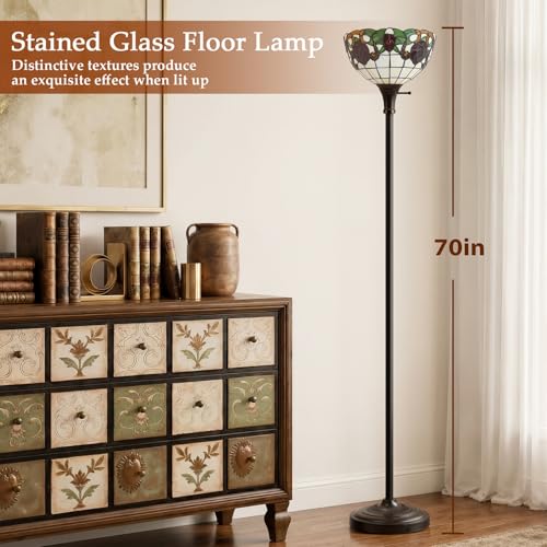 Tiffany Floor Lamp (Floral Dragonfly)
