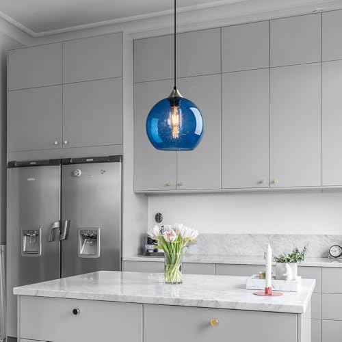 Blue Pendant Lights Kitchen Island 2 Pack (Blue / M - 7.87 in)