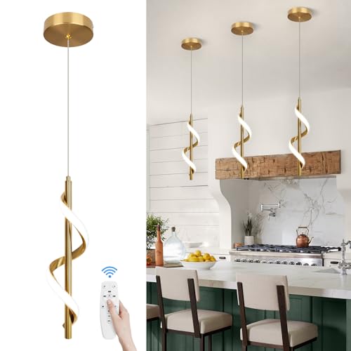 Gold Modern Led Pendant Light (Gold,Dimmable)
