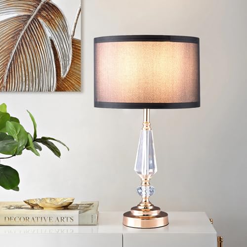 Crystal Table Lamp (Crystal pillar+Black)