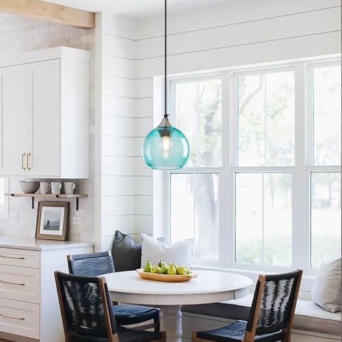 Aqua Pendant Lights Kitchen Island 3 Pack (Light Blue / S - 5.9 in)