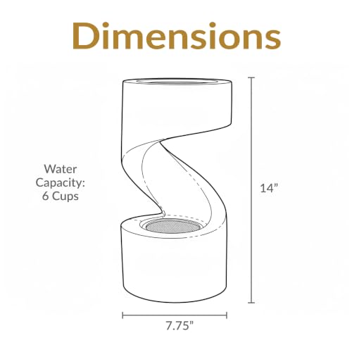 Sunnydaze 14" Winding Showers Tabletop Fountain with LED Lights (Brown)