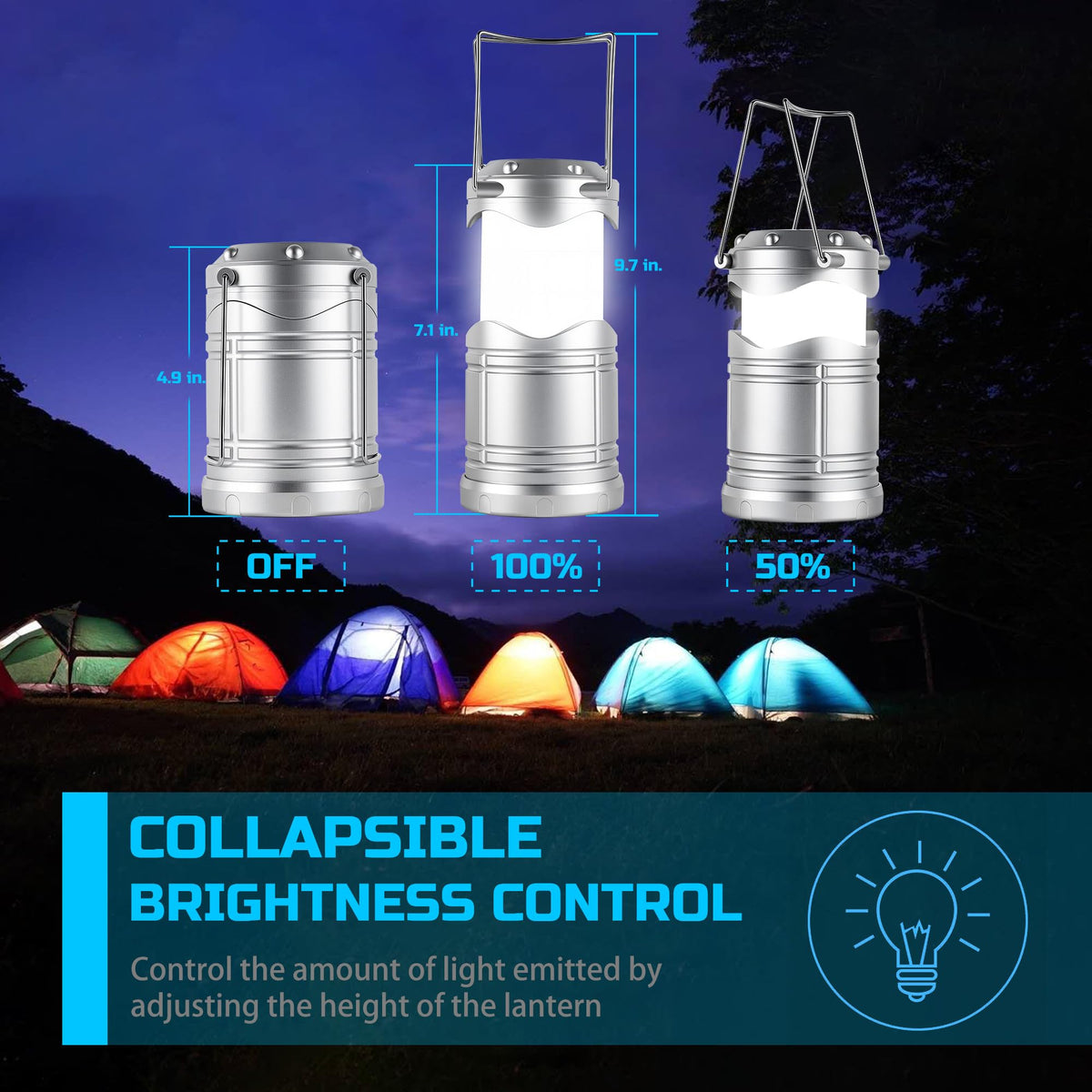 LED Camping Lantern (Silver)