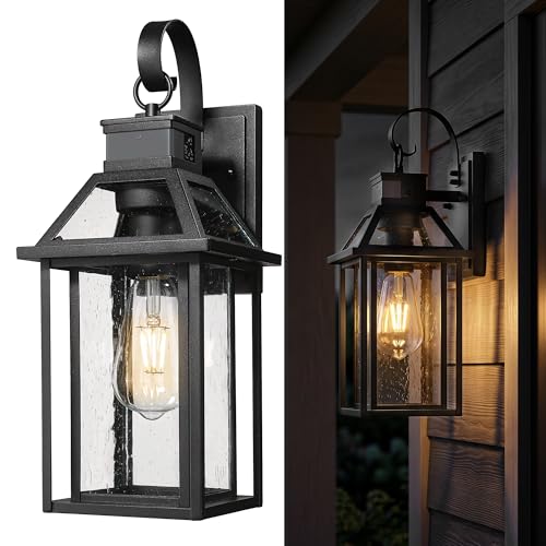 15.8'' Motion Sensor Wall Light (Black - Seeded Glass / 15.8 Inch - Motion Sensor)