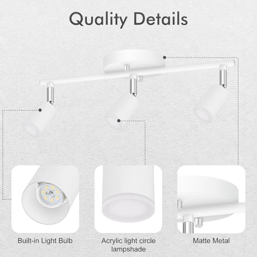 3 Light Track Lighting Fixtures Ceiling (3 light white)