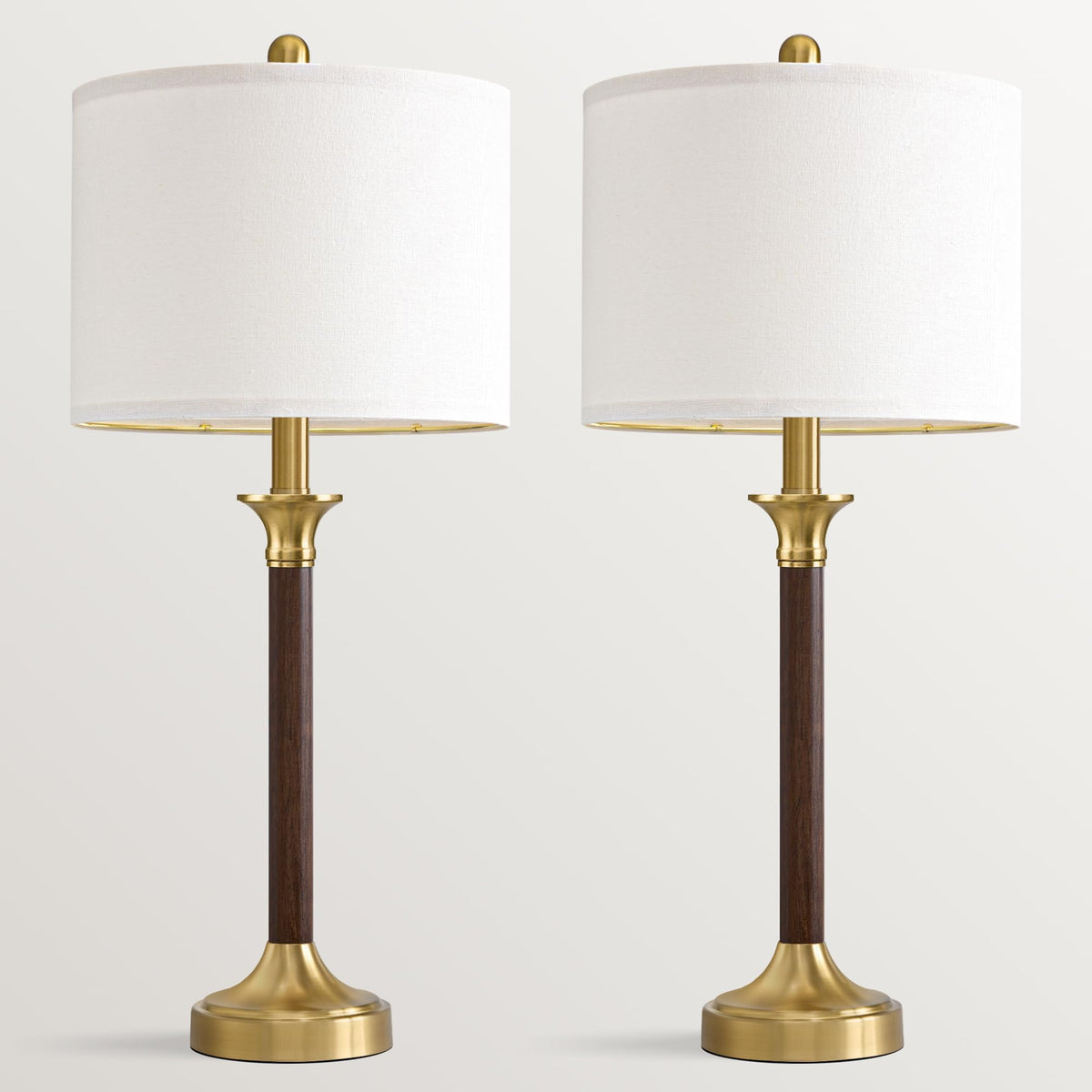 Wood Table Lamps 27.5" Mid Century Modern Lamps for Living Room Bedroom (27.5’‘ Wood & Walnut)