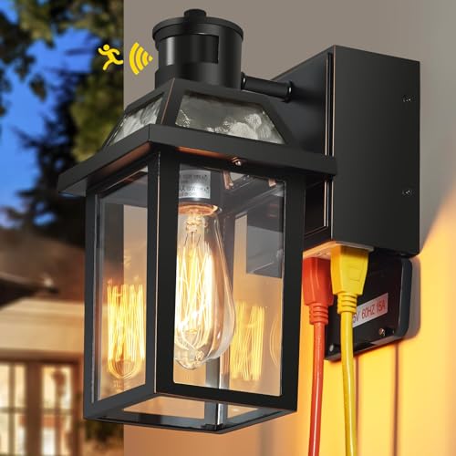 Porch Lights with GFCI Outlet Dusk to Dawn Outdoor Lighting