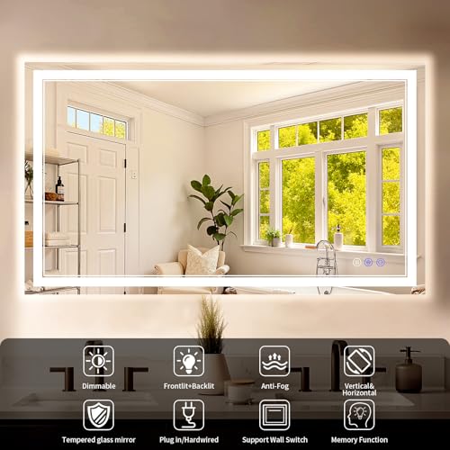 30"x55" LED Bathroom Mirror with Lights (30"L x 55"W)