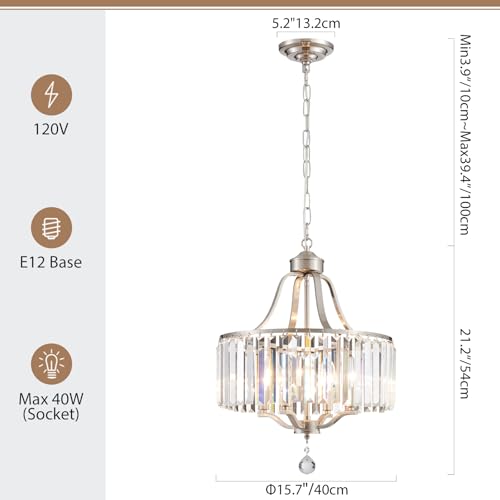 Modern Crystal Chandeliers Round 4 (169-Brushed Nickel)