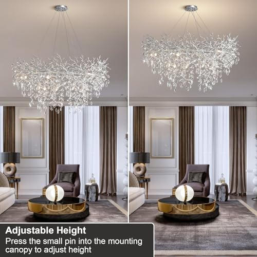 47" Silver Tree Branch Chandelier (Silver / Round-D47.2")
