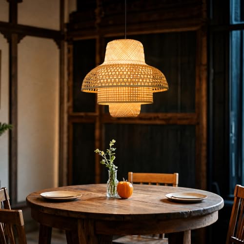 Bamboo Pendant Light Fixture Indoor
