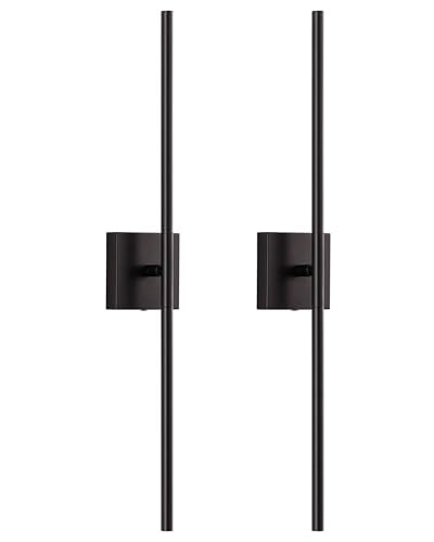 Black 31.5" Cordless Wall Sconces Set of 2 (Black - 2 Pack (31.5 inch))