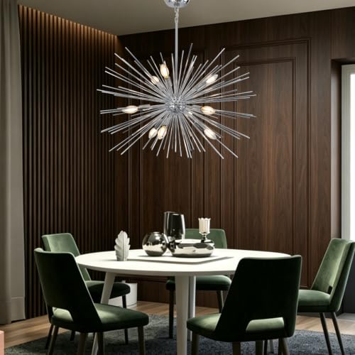 29.5in Modern Chrome Sputnik Chandelier Light Fixture 9 Light (Chrome / 29in)