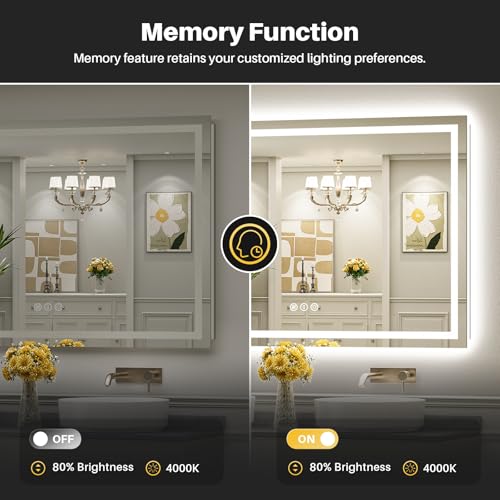 96x36 Inch LED Bathroom Mirror with Lights (Backlit+front Lit / 96"L x 36"W)