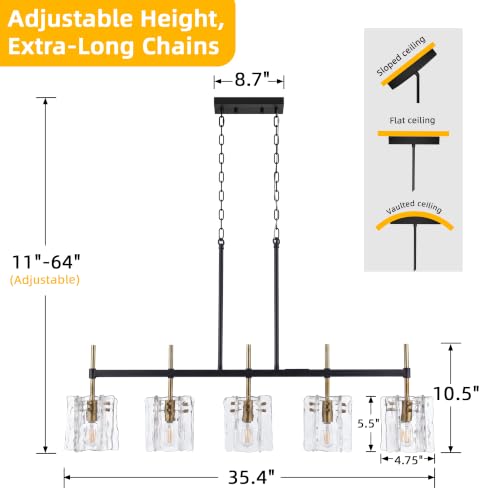 5 Light Rectangular Chandelier