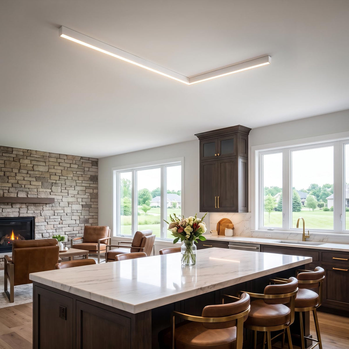 white ceiling light LED (White / 59IN)
