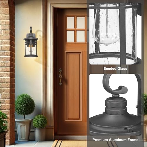 Outdoor Porch Light Wall Mount (1 Pack Clear Glass / Medium)