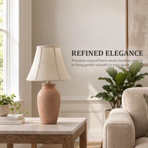 1 Pack Beige Natural Linen Bell Lamp Shade (Beige / Medium - 6.5×13×10 in)