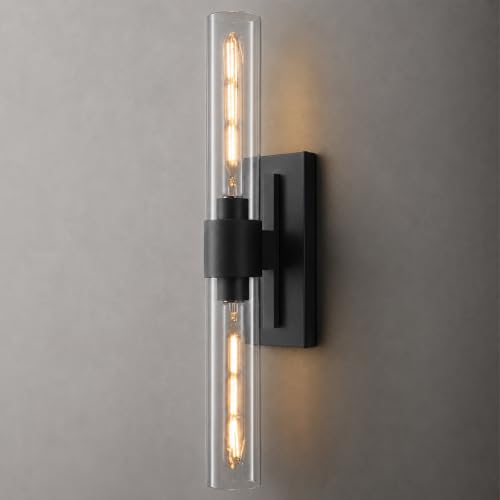 Hardwired Black Bathroom Wall Sconce (Black / 1 Pack)