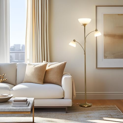 Sky Dome Double LED Floor lamp (Gold Brass)
