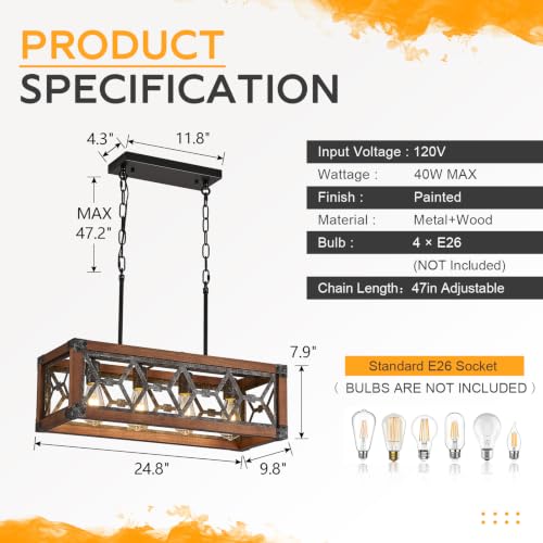 Farmhouse Kitchen Island Lighting 4 (4 Light Diamond)