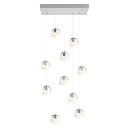 Rectangular Chandelier 10 (Silver-Clear / Rectangle 10-Light)